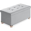 BRIAN & DANY Pouf Contenitore, Cassapanca Contenitore Da Interno, Panca Poggiapiedi Pieghevole Per Soggiorno, Camera Da Letto, Camerino, Grigio Chiaro, 76 X 38 X 38 cm