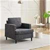 OPULENTHOME Poltrona da divano per soggiorno, Mid-Century, moderna, comoda imbottitura in tessuto di lino, divano singolo, camera da letto, sedia da lettura con gambe in legno massello (76L*86D*82HCM