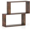 GIANTEX Libreria a 2 ripiani, a forma di cubo, con spazio di archiviazione, autoportante, moderno, per soggiorno, camera da letto, cameretta dei bambini, 80 × 22 × 70 cm (marrone)