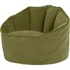 icon Sirena Velluto Pouf Poltrona, Pouf Sacco e Riempimento, Verde