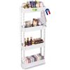 Iris Ohyama, Carrello Portaoggetti Cucina Salvaspazio 4 Piani Bianco, SRC-4 | Ottimizza lo spazio verticale grazie alle Organizzatore mobile con ruote per bagno, Ufficio, Scaffale Stretto da Cucina
