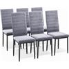 Bealife Set di 6 Sedie da Pranzo, Set di Sedie da Pranzo in Velluto per Cucina, Sala da Pranzo, Sedia da Pranzo Moderna con Schienale Alto (Grigio - Velluto, Set da 6 Sedie)