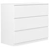Amveya Cassettiera bianca lucida con 3 cassetti, larghezza 100 cm, per camera da letto, soggiorno e corridoio, moderna cassettiera 100 x 40 x 75 cm