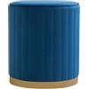 SIEDITI FUORI E DENTRO Pouf in velluto trapuntato e base cromata, ⌀36 cm, per arredamento interno/camera da letto/soggiorno/ingresso Ruby (Velluto Blu, Base Oro)