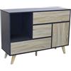 milani home - madia moderna con tre cassetti e un anta di design per salotto, soggiorno 119x39,5x85,6 h