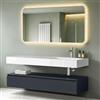 Mai & Mai Mobile Bagno Sospeso 150x48x25cm, Lavabo Bianco e Specchio LED