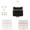 Rainway 3 pezzi 25 x 27 x 6 cm sacchetti da appendere organizer da parete grande capacità con 3 scomparti, organizer per porta per camera da letto, ufficio, cucina (Beige)