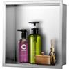 euroharry Nicchia da parete 304 argento, 30 x 30 x 10 cm, in acciaio inox, per la conservazione del bagno, non necessita di piastrelle, doccia a incasso