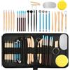 PULIANGLIU 27 Pz Strumenti per Modellare Argilla, Kit Attrezzi da Lavoro | Set di Strumenti per Ceramica e Modellismo, Accessori per Artisti e Principianti, con Borsa per Riporre