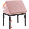 TIOPGHAD Pouf Poggiapiedi Regolabile, 28 Posizioni, Scamosciato Rosa | 4 Altezze, Inclinazione 60 Gradi, 28 Posizioni, Cuscino in Schiuma 6 Cm, Base in Metallo, Scrivania, Divano, Letto, Ufficio