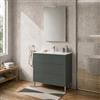 Inbagno Mobile bagno a terra 100 cm Verde, tre cassetti con piedini e lavabo Tierra