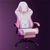 Soontrans Sedia da Gaming con Massaggio KJ433 Sedia Gaming con Poggiapiedi e Cuscino (Rosa)