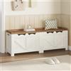 Hzuaneri Cassapanca 150 cm, Panca Contenitore da Interno, Bianco Marrone