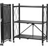 ORTOSUD Pieghevole Scaffali in Metallo con Ruote,3 Piano Ripiano Scaffale con Ruote,Soggiorno con 3 Ripiani,gehören Camera da Letto,caffale Pieghevole,Mobili per Cucina