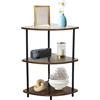 BAOYOUNI Libreria Scaffale Angolare da Terra con 3 Ripiani, Supporto per Piante, Struttura in Metall, Mensola Portaoggetti Multiuso per Ufficio, Studio, Soggiorno, Camera da Letto, 40 x 40 x 70cm