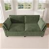Merax Divano moderno a 2 posti, morbido divano imbottito con design cloud sofa, 2 cuscini per braccioli, fodera in ciniglia, loveseat per soggiorno, camera da letto e piccoli appartamenti, verde