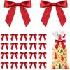 PPGGOPP Mini Fiocchi, 25pcs, Mini Fiocchi Natale, Nastro di Raso Twist Tie Fiocchi, Fiocchi da Regalo, Fiocco di Natale, Fiocco di Rosso, per Snack, Artigianato, Sacchetti di Caramelle