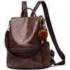 ECOTISH Zaino Donna Borse a zainetto Borse a spalla in pelle sintetica Casual Multifunzione antifurto Borse Backpack Daypack Viaggio lavoro Borsa a Mano (Caffè)