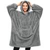 Tuopuda Felpa Donna Coperta con Maniche Felpe Plaid con Cappuccio Oversize Coperta Indossabile in Pile Pullover Blanket Hoodie Sherpa Fleece Felpa Gigante con Cappotto Pigiama Invernale