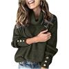 Generico Maglie Donna Elegante a Collo Alto Intrecciato Casual Lavorato a Maglia per Autunno e InvernoPullover Maglione Lavorato Maglia