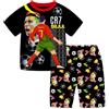 TONGQUD Set di pigiami per ragazzi 2 pezzi a maniche corte, con Ronaldo No.7, per tifosi, in cotone, per l'estate, morbido, Rosso, 10-11 Years