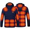 KHIRVWL Giacca da Uomo in Caldo Cotone Riscaldato a Quattro Zone Cerniera a 21 Zone Giacca con Cappuccio a Maniche Lunghe con Ricarica USB Giacca Giacca Casual Cappuccio a Maniche Lunghe Regalo Natale