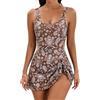 SEAUR 1 Pezzo Corto Piscina Donna Costume Vestito Gonna Elegante Fiocco Cravatta con Coulisse Backless Shapely Abito Spiaggia Blu L