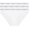 Calvin Klein Donna Slip Taglio Bikini Confezione da 3 Cotone Elasticizzato, Bianco (White/White/White), XS