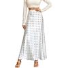 Vhersily Gonna Donna Lunga Elegante Maxi Gonne Solida Colore Elastica Vita Alta A-Line Skirt in Satin Casual Vestiti Vacanza Business Gonna Maxi in Raso Motivo a Pois Linea Ad a Vita Alta