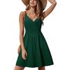STYLEWORD Abito da Donna con Scollo a V Senza Maniche Abito Estivo Floreale con Spalline Regolabili Abito Longuette Scamiciato Abito da Spiaggia con Tasche