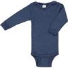 Engel Body per neonato a maniche lunghe, 70% lana (da allevamento biologico controllato) e 30% seta, Blu marino, 50-56