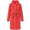 WYTbaby Accappatoio per bambine in pile con cappuccio, caldo e morbido, accappatoio unisex per bambini dai 4 ai 14 anni, Rosso, 13-14 Years