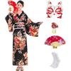 CRFASIBE 5 Pezzi Kimono Donna Giapponese, Set di Yukata con Accessori