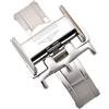 ROUREOX Chiusura Farfalla Acciaio Fibbia Orologio Lucida, Gancio Deployante Doppio Pulsante - Accessori Cinturino Pelle per Longines-Argenteo 18mm