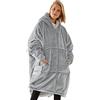 RITOSTA Felpa con Cappuccio Donna Oversize Pullover Blanket Hoodie Manica Lunga Gigante Super Morbida Calda e Confortevole Coperta con Tasca Sweatshirt Cappotto（Grigio chiaro,Taglia unica）