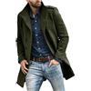 KHIRVWL Cappotto di Lana da Uomo Classica Media Lunghezza Giubbotto Antivento Invernale Caldo Giacca Slim Fit Vintage Uomo Eleganti Coat Giacca Trench Cappotto Uomo Invernale Curvy Natale Regali