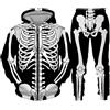 Generisch Tuta da jogging da uomo, per Halloween, con scheletro, tuta sportiva, oversize, per il tempo libero, in due pezzi, con cappuccio e pantaloni da jogging, casual, per autunno