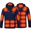 KHIRVWL Giacca da Uomo in Caldo Cotone Riscaldato a Quattro Zone Cerniera a 21 Zone Giacca con Cappuccio a Maniche Lunghe con Ricarica USB Giacca Giacca Casual Cappuccio a Maniche Lunghe Regalo Natale