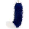 hbbhml Coda di gatto pelosa in finta pelliccia, con coda di gatto, volpe, Therian, portachiavi, code per costumi di Halloween, accessori cosplay, Blu e bianco., One Size
