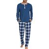 Ekouaer Pigiama Uomo Invernale Pigiama a Maniche Lunghe Pigiama Morbido Loungewear Lungo Pigiami Scozzesi S-3XL