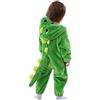 LOLANTA Costume da Dinosauro per Bambino, Costume in Pile Felpa con Cappuccio a Forma di Dinosauro (Verde,15-18 mesi