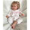 MineeQu 19 Pollici 50 CM Vita Reale Preemie Dimensioni Radice Capelli Biondi Sorriso Dolce Bambole realistiche Bambino Reborn Silicone Vinile Corpo