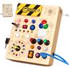 Konijiwa Giochi Montessori 1 anno per Bambini Montessori Busy Board Giochi Legno con 12 Interruttori e 24 luci LED Giochi Sensoriali Giocattolo sensoriale di apprendimento Adatto per 1 2 3 4 anni Bambin