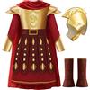 ReliBeauty Costume da Soldato Romano Bambino Vestito da Centurione Romano Bambini con Elmo e Mantello,140