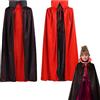 Wishstar Vampiro Collo Alto Mantello Rosso Nero 120cm, Mantello Vampiro Reversible Nero e Rosso, Halloween Costume Bambino Cloak, Vestiti di Halloween Devil Goth Vampire, Costume Vampira Per Bambini e Adulti