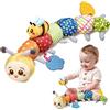TUMAMA Kids Giocattolo per Bambini 0 3 6 9 Mesi Raupe Giochi, Addominale Cuscino Greifling Cucletier con Rassel Anello di Morso Knittertoy, Montessori Sensorik Tummy Time Toys, Lettino Raupenstoy
