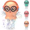 VVancha Tech Giocattolo a Forma di Medusa Danzante, Giocattoli Elettrico per Meduse striscianti, Giocattolo per Gattonare con Luce e Suono, Giocattoli interattivo Tummy Time To (Arancione Brillante)