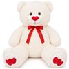 SNOWOLF gigante XXL orsacchiotto orso peluche 110cm, grande regalo morbido orsacchiotto peluche giocattolo per il compleanno, San Valentino o Natale (1,1 m, crema)