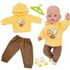 Hpbaggy Vestiti per Bambole per New Born Baby Doll, Vestitis per bamboles 35-45 cm | Set Reborn con Felpa Ape, Pantaloni, Calzini e Gruccia,Morbido e Confortevole, Perfetto per Neonati,Accessori Coordinati