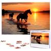 VBNTY Puzzle in legno da 1000 pezzi per adulti - Arte moderna - Tramonti - Cavalli da lago - Puzzle stimolante - Foto personalizzata per regalo di famiglia